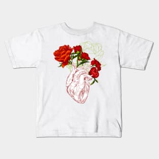 Heart with Flowers Kids T-Shirt